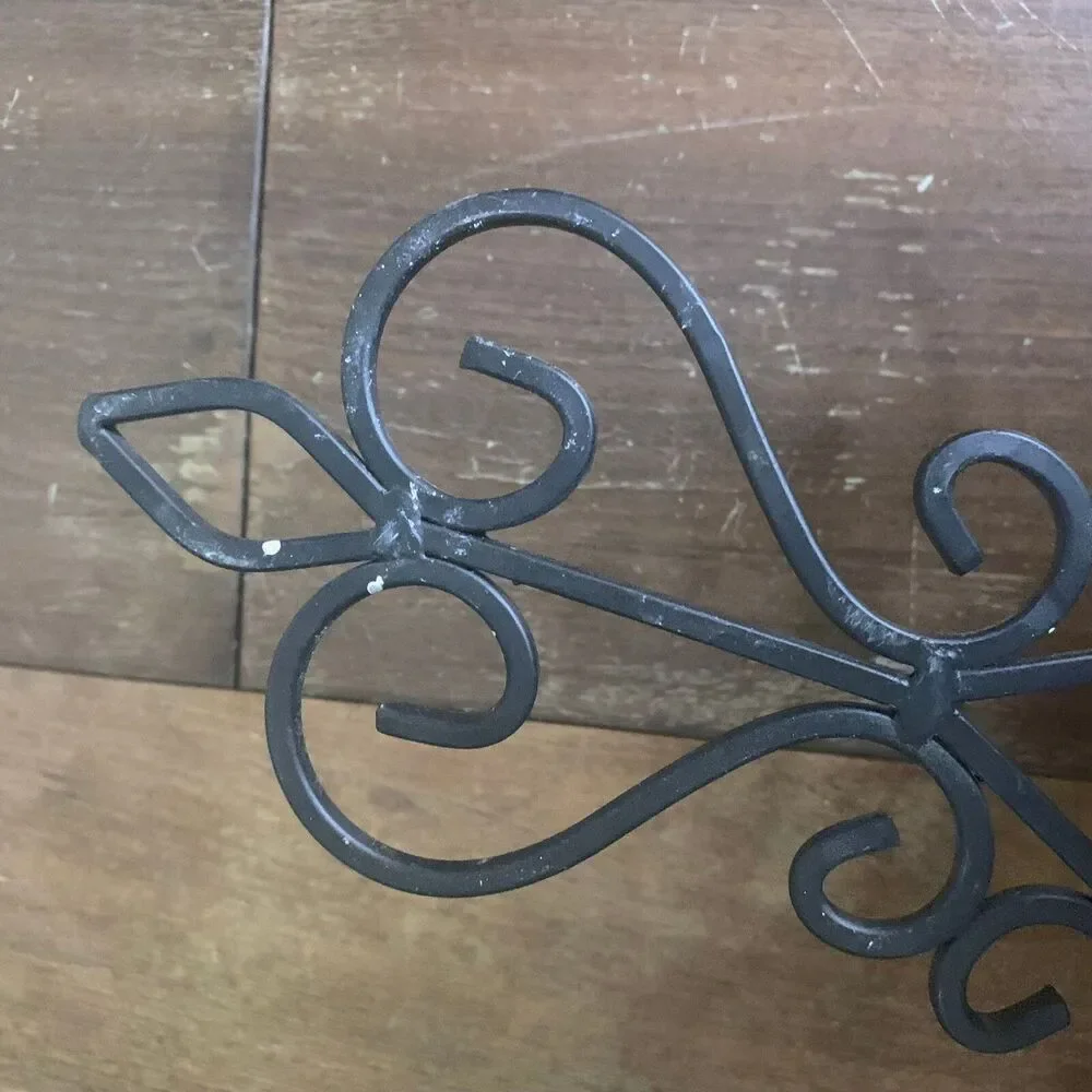 Cast Iron‎ ornate decorative religious Cross candle holder indoor outdoor decor